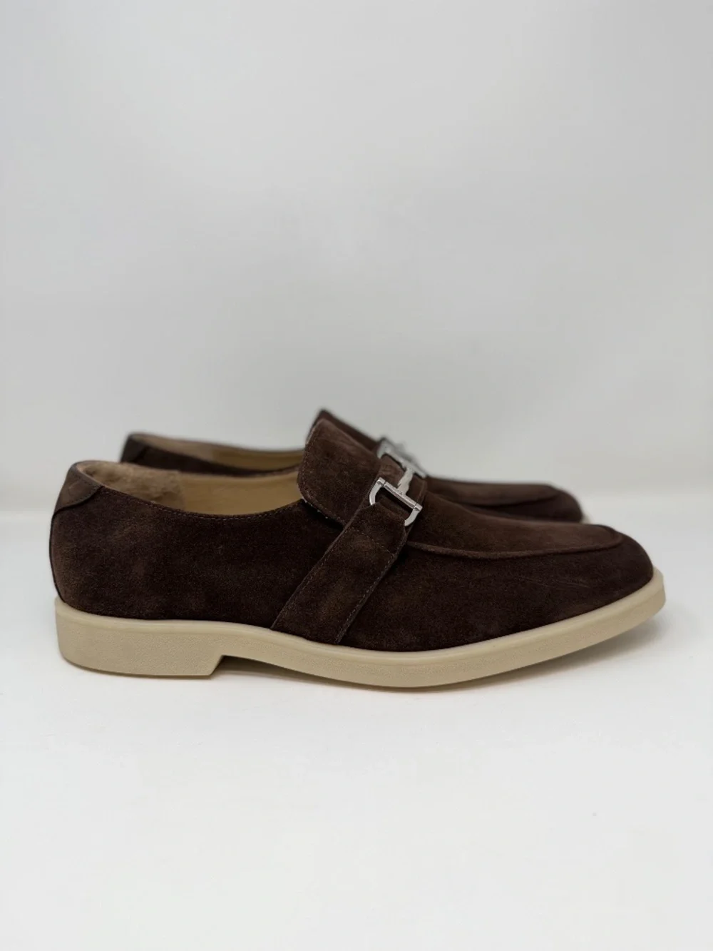New Stuart Weitzman Aurelio Loafer Dark Brown Suede Sz 10.5